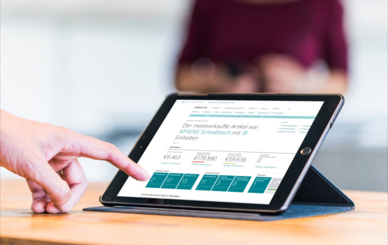 business central tablet mockup in the office